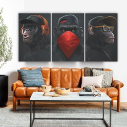 Quadros Decorativos Gangue Dos Macacos Divertidos 3 x4adesivos quadro decorativo gangue dos macacos  - 2