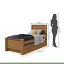 Ver imagem 4 de Bicama Solteiro Infantil com 2 Gavetas Athenas Kids Marrom Amêndoa Clean/Off White