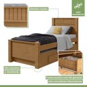 Ver imagem 7 de Bicama Solteiro Infantil com 2 Gavetas Athenas Kids Marrom Amêndoa Clean/Off White