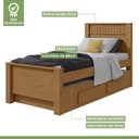 Ver imagem 6 de Bicama Solteiro Infantil com 2 Gavetas Athenas Kids Marrom Amêndoa Clean/Off White