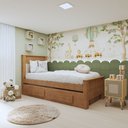 Ver imagem 1 de Bicama Solteiro Infantil com 2 Gavetas Athenas Kids Marrom Amêndoa Clean/Off White