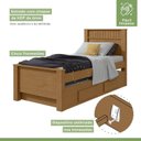 Ver imagem 5 de Bicama Solteiro Infantil com 2 Gavetas Athenas Kids Marrom Amêndoa Clean/Off White