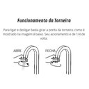 Ver imagem 3 de Torneira Banheiro Lavatório Quadrada Pratica Metal 1/4 Volta