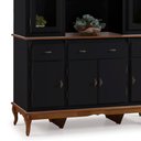 Ver imagem 2 de Cristaleira Arca Oratório 8 Portas 3 Gavetas e Pés Luiz XV 60634 Linz Móveis - Preto/Imbuia