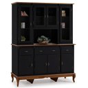 Ver imagem 1 de Cristaleira Arca Oratório 8 Portas 3 Gavetas e Pés Luiz XV 60634 Linz Móveis - Preto/Imbuia