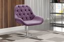 Ver imagem 1 de Poltrona Giratória de Metal Cadeira Decorativa Sala, Escritório, Recepção Lua Roxo