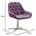Ver imagem 3 de Poltrona Giratória de Metal Cadeira Decorativa Sala, Escritório, Recepção Lua Roxo