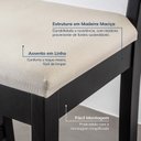Ver imagem 6 de Kit 4 Cadeiras Madeira Maciça Tiê CabeCasa MadeiraOriginals Preto/Bege Claro