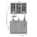 Ver imagem 4 de Cozinha 2 Peças Balcão 1,20m com Rodapé e Armário 3 Portas de Vidro Titânio Fosco Amoudi