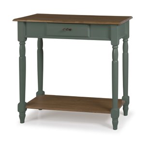 Aparador para Sala em Madeira Maciça 1 Gaveta e Prateleira 634p Linz Móveis - Verde Musgo/imbuia