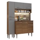 Ver imagem 2 de Armário de Cozinha Compacta 137 Cm Rustic-cinza Emilly Madesa 012