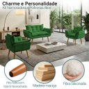 Ver imagem 3 de Kit Namoradeira Decorativa e 2 Poltronas Confortável para Sala Recepção Manicure Alice Suede