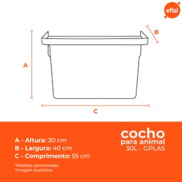 Kit 3 Cochos para Animal 30l Azul Gplas - 3