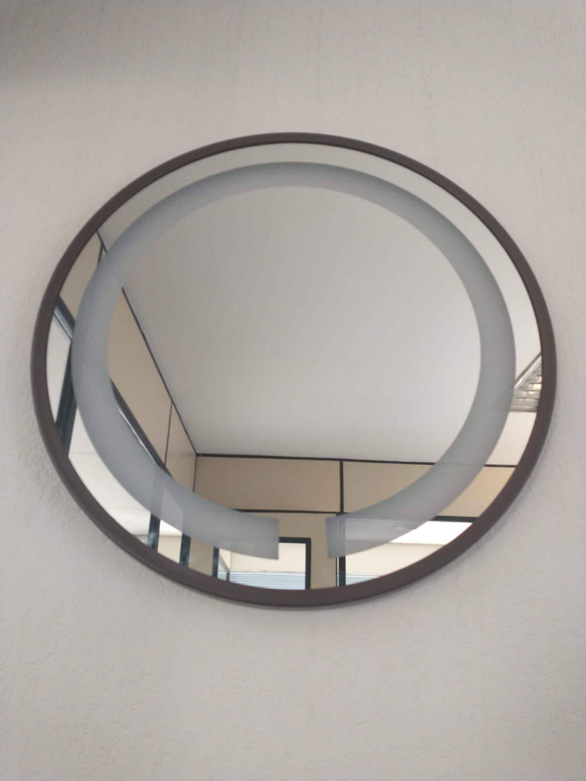 Espelho Led Quente Adnet 60cm Moldura Marrom Sem Alça - 3