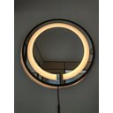 Ver imagem 2 de Espelho Led Quente Adnet 60cm Moldura Marrom Sem Alça