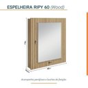 Ver imagem 3 de Conjunto para Banheiro Lavatório em Porcelanato com Cuba Esculpida, Gabinete e Espelheira Ripy 60cm