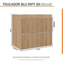 Ver imagem 5 de Conjunto para Banheiro Lavatório em Porcelanato com Cuba Esculpida, Gabinete e Espelheira Ripy 60cm
