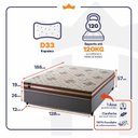 Ver imagem 3 de Conjunto Cama Box Espuma Espuma Chicago Marrom Viúva 128x188x57
