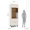 Ver imagem 3 de Torre Quente 2 Portas 2 Nichos 1 Gaveta Off White Branco Yescasa