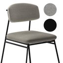 Ver imagem 5 de Banqueta Alta para Bancada Sala de Jantar Encosto e Assentos Estofados Linha Jaraguá. Cinza/Preto Fosco/Mesclado