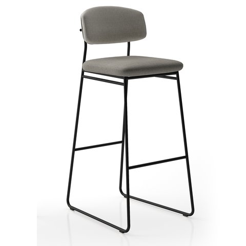 Banqueta Alta para Bancada Sala de Jantar Encosto e Assentos Estofados Linha Jaraguá.