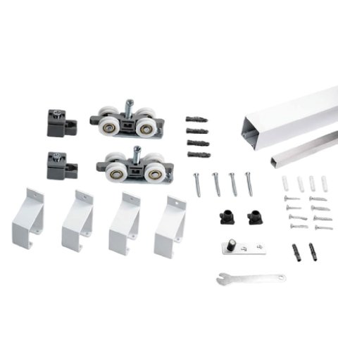 Kit Côncavo com Suporte Roldana 4 Rodas Branco 2 Metros - 00725 - Perfil Rold