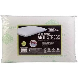 Travesseiro Visco Anti-stress sem Fio 16cm Carbono Verde - Master Comfort