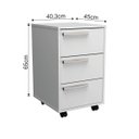 Ver imagem 3 de Gaveteiro para Escritório 3 Gavetas 40,3 Cm Branco B260