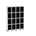 Ver imagem 1 de Armário Guarda Volume Locker Roupeiro 16 Portas Aço Grp 504/16 Preto/Branco