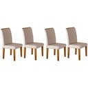 Ver imagem 1 de Kit 4 Cadeiras Sala Jantar Jade 4 Un Imbuia-capuccino/suede Creme - Rufato