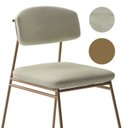 Ver imagem 5 de Banqueta Alta Ba 402 C para Bancada Sala de Jantar Encosto e Assentos Estofados Linha Jaraguá. Colorido/Dourado/Cinza Claro