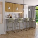 Ver imagem 3 de Banqueta Alta Ba 402 C para Bancada Sala de Jantar Encosto e Assentos Estofados Linha Jaraguá.