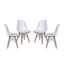 Ver imagem 3 de Conjunto Mesa de Jantar Cone Oval 137x90 cm Freijó + 4 Cadeiras Eames Dkr Wood Branca Personal Decor
