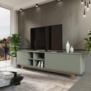 Ver imagem 2 de Rack para Tv até 75'' com 2 Portas e Nichos 200cm Lars - Verde