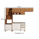 Ver imagem 4 de Cozinha Completa Venaly 10 Portas 2 Gavetas com Vidro CEC178 Cinamomo/Off White - Henn