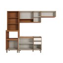 Ver imagem 3 de Cozinha Completa Venaly 10 Portas 2 Gavetas com Vidro CEC178 Cinamomo/Off White - Henn