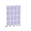 Ver imagem 1 de Armário Guarda Volume Locker Roupeiro 16 Portas Aço Grp 504/16 Roxo/Branco/Lilás