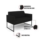Ver imagem 4 de Conjunto Sofá Marisa 4 Lugares Namoradeira Poltronas Preto Linho D'Rossi