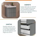 Ver imagem 6 de Conjunto para Banheiro Lavatório em Porcelanato com Cuba Esculpida, Gabinete e Espelheira Ripy 60cm Cinza