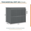Ver imagem 5 de Conjunto para Banheiro Lavatório em Porcelanato com Cuba Esculpida, Gabinete e Espelheira Ripy 60cm