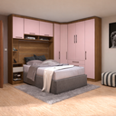 Ver imagem 1 de Guarda Roupa Dormitório Modulado Casal 1,38 M Canto Paris Luciane M15:rosa