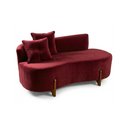 Ver imagem 3 de Conjunto 01 Poltrona + Sofá Curvo Orgânico Veludo Bordô - Montanaris Decor