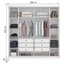 Ver imagem 3 de Guarda Roupa Casal Sienna 2 Portas 6 Gavetas Neve com Espelho