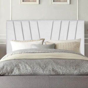 Cabeceira Estofada Bélgica 160CM Queen Courino Branco - D A DECOR