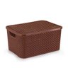 Caixa Organizadora Rattan Grande Com Tampa Nitron 16lt - Marrom - 1