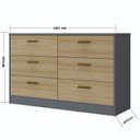 Ver imagem 3 de Cômoda Divino 6 Gavetas 100% MDF Moderno Cinza/Olmo