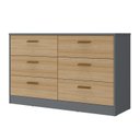 Ver imagem 2 de Cômoda Divino 6 Gavetas 100% MDF Moderno Cinza/Olmo