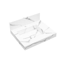 Conjunto para Banheiro Lavatório em Porcelanato com Cuba Esculpida, Gabinete Liso e Espelheira 60cm - 14