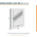 Ver imagem 3 de Conjunto para Banheiro Lavatório em Porcelanato com Cuba Esculpida, Gabinete Liso e Espelheira 60cm
