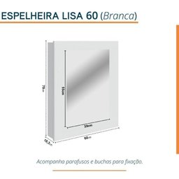 Conjunto para Banheiro Lavatório em Porcelanato com Cuba Esculpida, Gabinete Liso e Espelheira 60cm - 3
